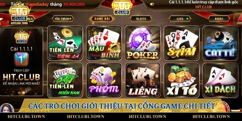 Các trò chơi được giới thiệu tại cổng game chi tiết