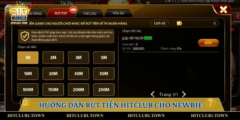 Hướng dẫn rút tiền HITCLUB đơn giản cho newbie